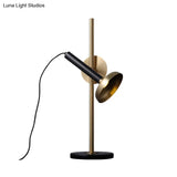 Brass Flashlight Reading Light With Modern Led Task Lighting And Metal Shade