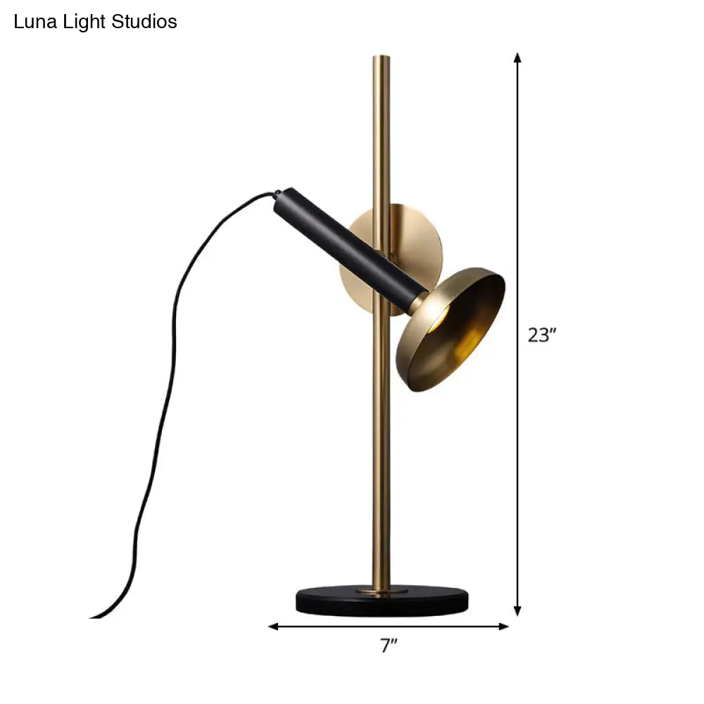 Brass Flashlight Reading Light With Modern Led Task Lighting And Metal Shade