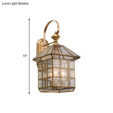 Brass Geometric Sconce: Traditional 3-Bulb Wall Lamp For Living Room