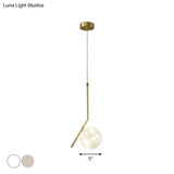 Brass Glass Led Pendant: Modern Sphere Ceiling Lamp For Dining Room