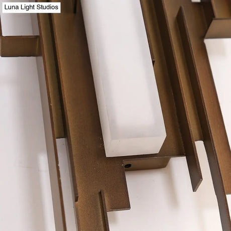 Brass/Gold Sconce Lamp: Irregular Shape With Left/Right Tip - Unique Metal Wall Lighting Fixture