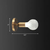 Brass Industrial-Style Bulb Wall Light With Lattice Glass Sconce Fixture White / A