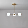 Brass Island Pendant Light Fixture - Simplicity Ball Glass Dining Room Lighting Kit 3 / Milk White