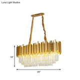 Brass Island Pendant - Traditional Crystal Dining Room Ceiling Light 31.5/39 Wide