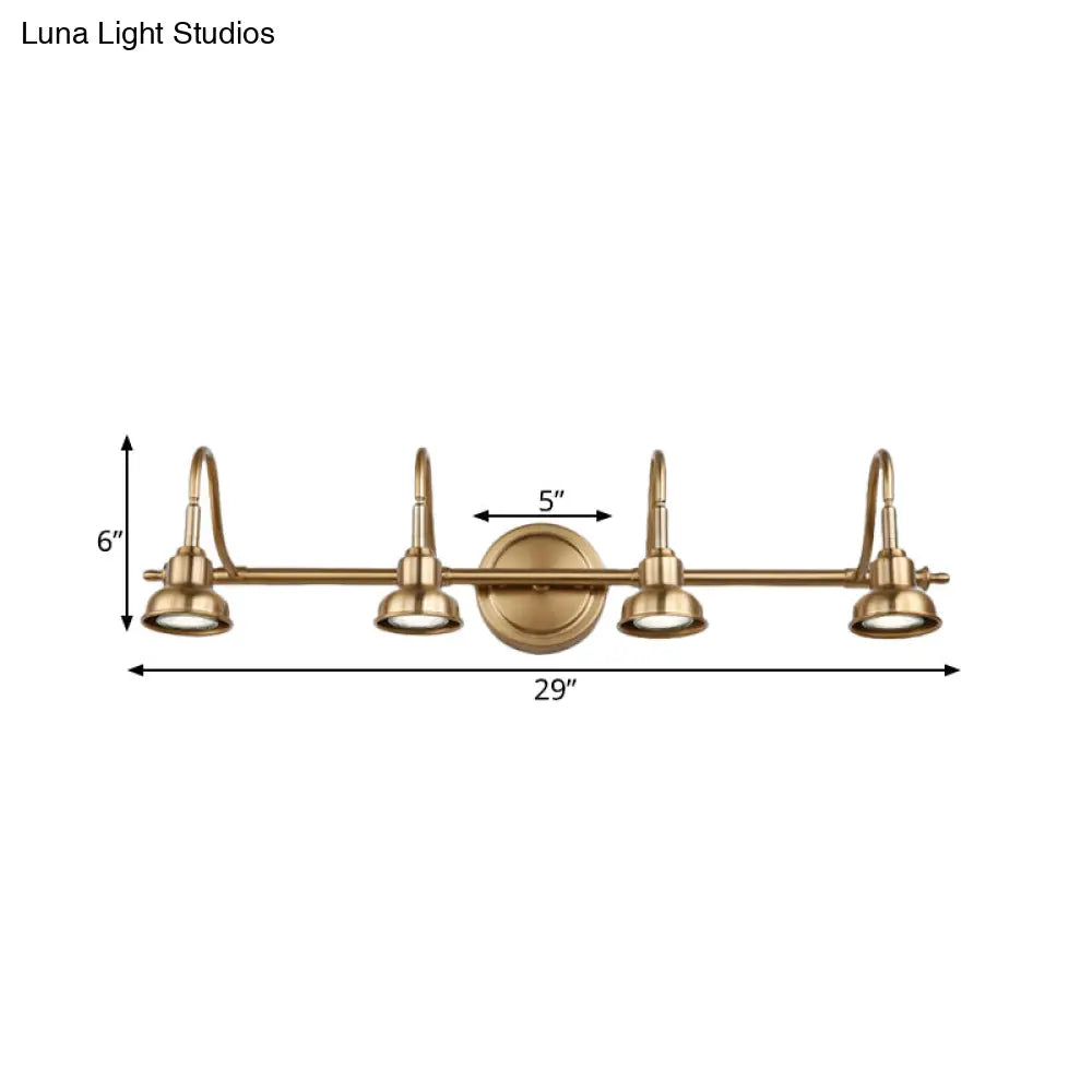 Brass Linear Led Vanity Sconce - Traditional 2/3/4-Light Bathroom Lighting