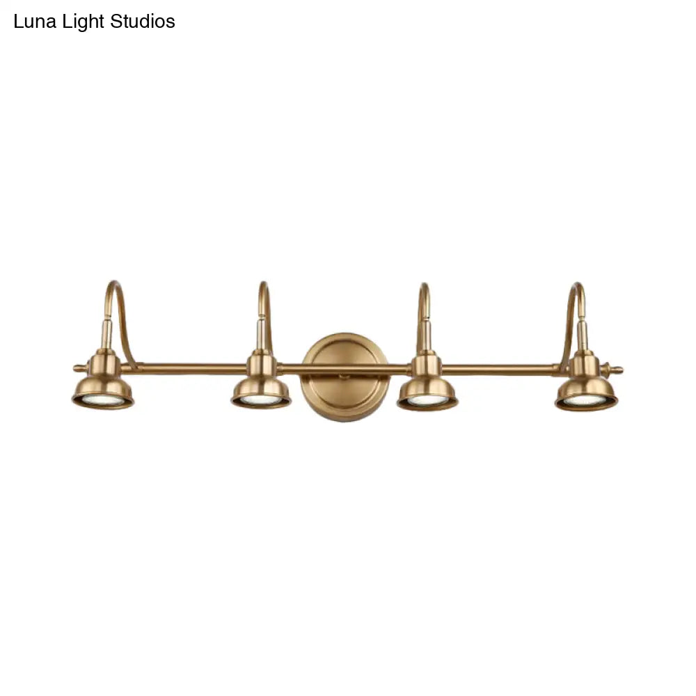 Brass Linear Led Vanity Sconce - Traditional 2/3/4-Light Bathroom Lighting