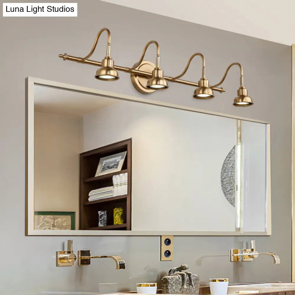 Brass Linear Led Vanity Sconce - Traditional 2/3/4-Light Bathroom Lighting