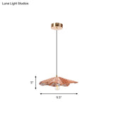 Brass Lotus Hanging Ceiling Light For Dining Room - 1 Metal Pendant Head