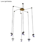 Brass Multi-Ceiling Light Kit With Beveled Crystal And Led