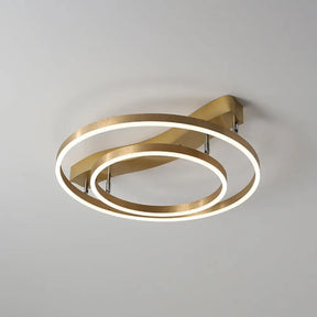 Brass Multi-Ring Led Flushmount Ceiling Light For Living Room 2 / White