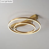Brass Multi-Ring Led Flushmount Ceiling Light For Living Room