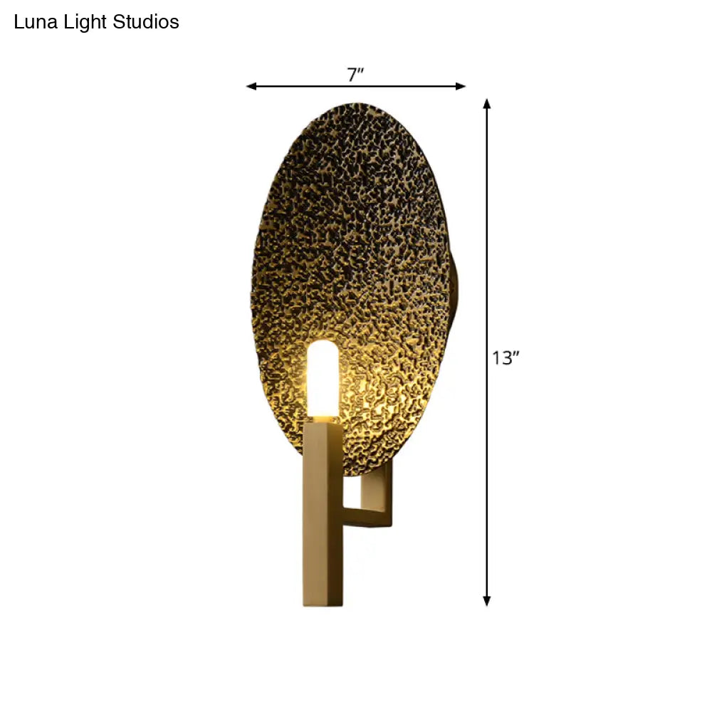 Brass Oval Metal Led Wall Sconce: Stylish Bedroom Lamp