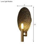 Brass Oval Metal Led Wall Sconce: Stylish Bedroom Lamp