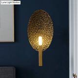Brass Oval Metal Led Wall Sconce: Stylish Bedroom Lamp