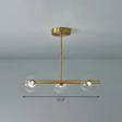 Brass Plated Glass Sphere Island Pendant Light - Modern Hanging Lighting For Dining Room 3 / Clear