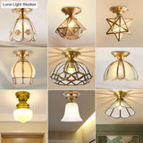 Brass Scallop Semi Flush Mount Ceiling Light