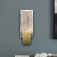 Brass Seedy Glass Rectangle Led Wall Sconce With Integrated Flush Lighting For A Modern Loft