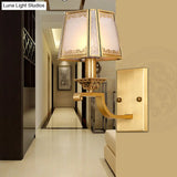 Brass Trapezoid Retro Wall Light Fixture - Stylish 1/2-Light Vanity Lighting For Bedroom