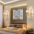 Brass Wall Lamp With Beveled Glass Flared Shade - Simplicity Corridor Light Fixture 1 /