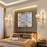 Brass Wall Lamp With Beveled Glass Flared Shade - Simplicity Corridor Light Fixture 1 /