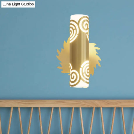 Brass Wall Mount Led Sconce Lamp - Unique Tubular Design For Bedroom Lighting