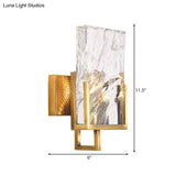 Brass Wall Sconce Light Fixture With Crystal Accent - Traditionary Metal Design