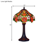 Brianna - Tiffany Stained Glass Coffee Table Lamp: Ridged Shade Night Light With