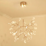 Bronze Designer Led Heracleum Chandelier: Acrylic Living Room Pendant Light Fixture 45 / Warm