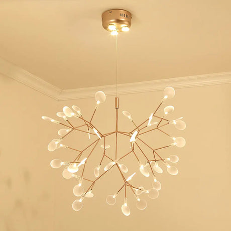 Bronze Designer Led Heracleum Chandelier: Acrylic Living Room Pendant Light Fixture 45 / Warm