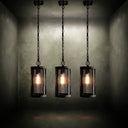 Bronze Hanging Lamp - Mini Industrial Pendant Light Fixture Single Cylinder Design