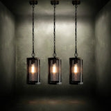 Bronze Hanging Lamp - Mini Industrial Pendant Light Fixture Single Cylinder Design