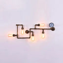 Bronze Steampunk Maze Wall Sconce Light With Wrought Iron And Gauge Detailing 5 /