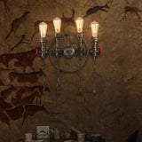 Bronze Steampunk Wall Sconce With Chain And Valve - 2/4-Head Iron Light Fixture 4 /