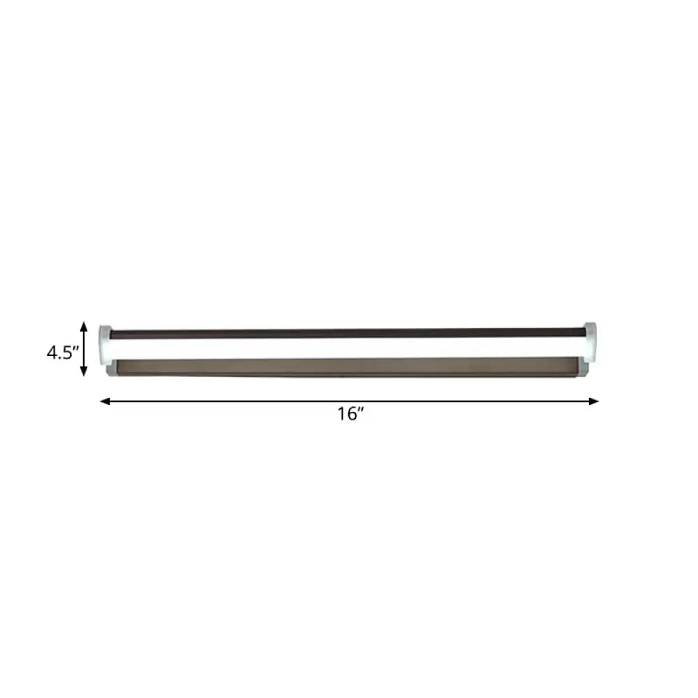 Brown Elongated Vanity Light Fixture - 16/22.5 Wide Classic Metal Led Sconce Lamp White/Warm
