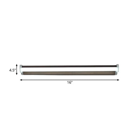 Brown Elongated Vanity Light Fixture - 16/22.5 Wide Classic Metal Led Sconce Lamp White/Warm