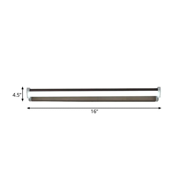 Brown Elongated Vanity Light Fixture - 16/22.5 Wide Classic Metal Led Sconce Lamp White/Warm