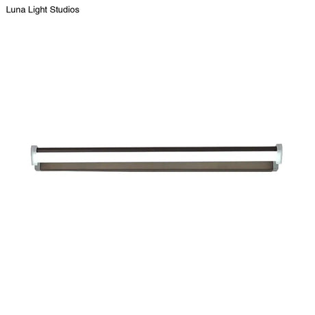 Brown Elongated Vanity Light Fixture - 16/22.5 Wide Classic Metal Led Sconce Lamp White/Warm