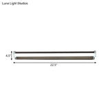Brown Elongated Vanity Light Fixture - 16/22.5 Wide Classic Metal Led Sconce Lamp White/Warm