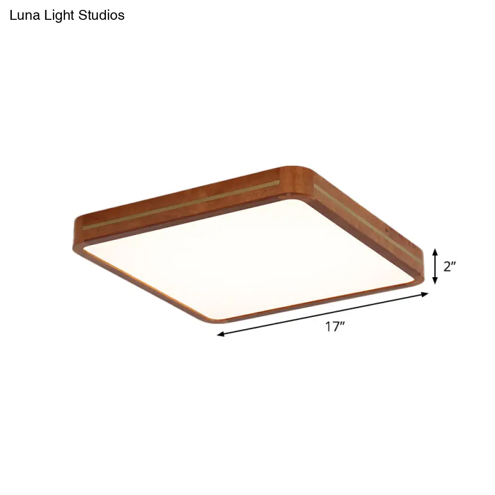 Brown Modern Square/Rectangle Ceiling Light Acrylic Led Flush Mount - 17’/21’/25.5’ Length