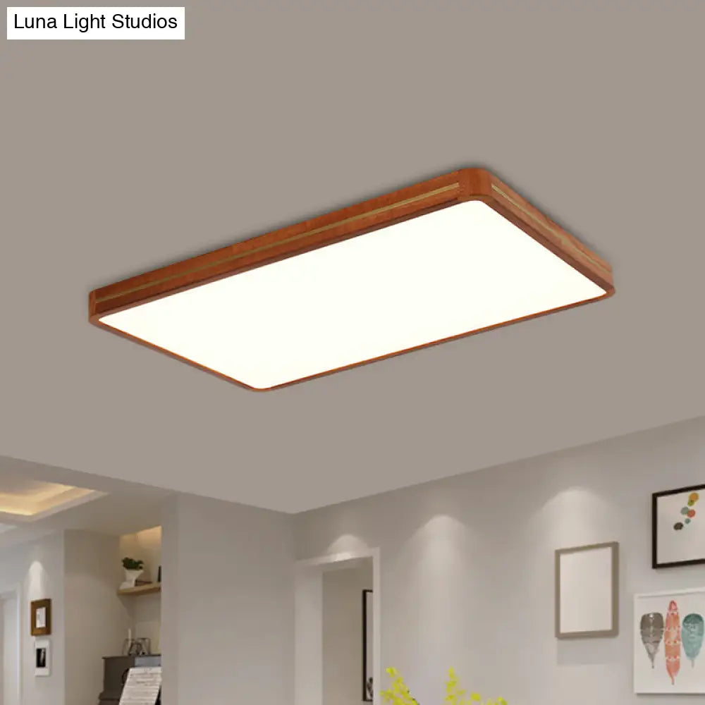 Brown Modern Square/Rectangle Ceiling Light Acrylic Led Flush Mount - 17’/21’/25.5’ Length
