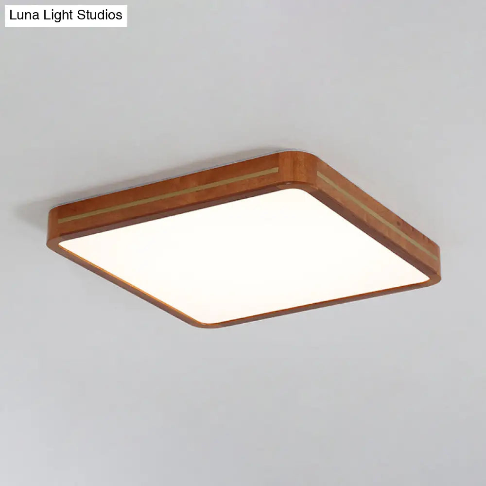 Brown Modern Square/Rectangle Ceiling Light Acrylic Led Flush Mount - 17’/21’/25.5’ Length
