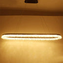 Brown Oval Crystal Led Chandelier Light Fixture With Suspension For Contemporary Lighting In