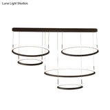Bruno Minimalist Acrylic Circle Chandelier - White/Warm/Natural Light Options 2/3/5-Head Ceiling