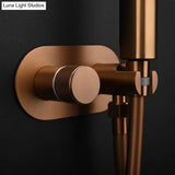 Brush Rose Gold Hand Held Bidet Sprayer Douche Toilet Kit Brass Bidet Faucet Set Hot and Cold Valve Set Jet Bathroom