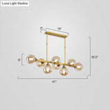 Bubbles Glass Pendant Light: Stylish Island Hanging Fixture For Postmodern Dining