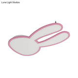 Bunny Ceiling Lamp For Baby Girl’s Room - Acrylic Led Mount Light With Eye-Care Technology
