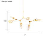 Butterfly Chandelier Pendant Light - Romantic Metallic Gold Finish For Dining Table