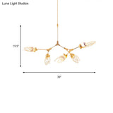 Butterfly Chandelier Pendant Light - Romantic Metallic Gold Finish For Dining Table