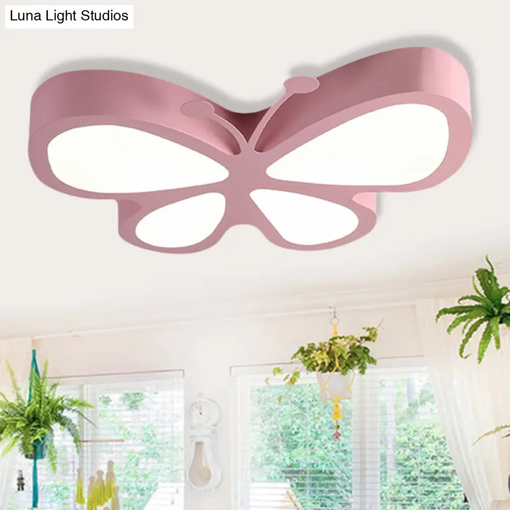 Butterfly Led Ceiling Lamp For Kids In Sweet Macaron Colours