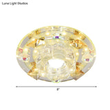 Butterfly Led Flush Mount Lamp - Blue/Amber Crystal Ceiling Light